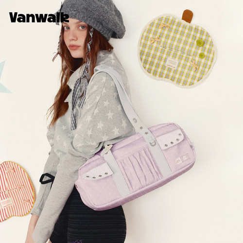 VANWALK lucky pony新款少女波点单肩包通勤百搭外出手提腋下包包 - 图3