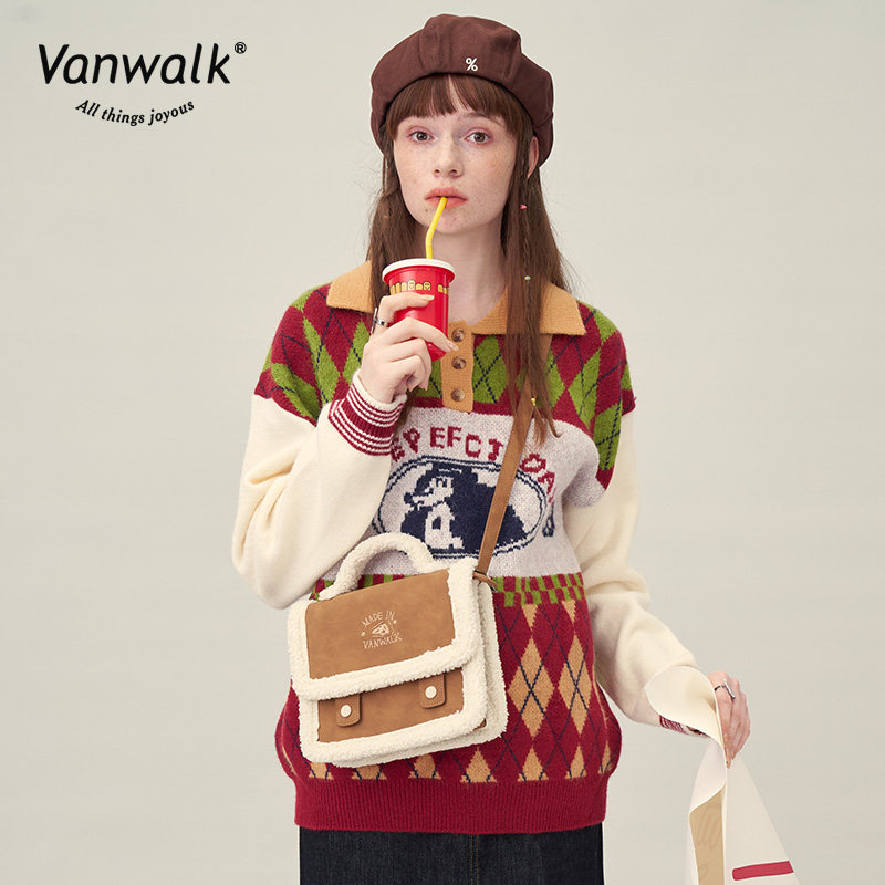 vanwalk复古食物少女可爱潮斜挎包 出走女士包袋