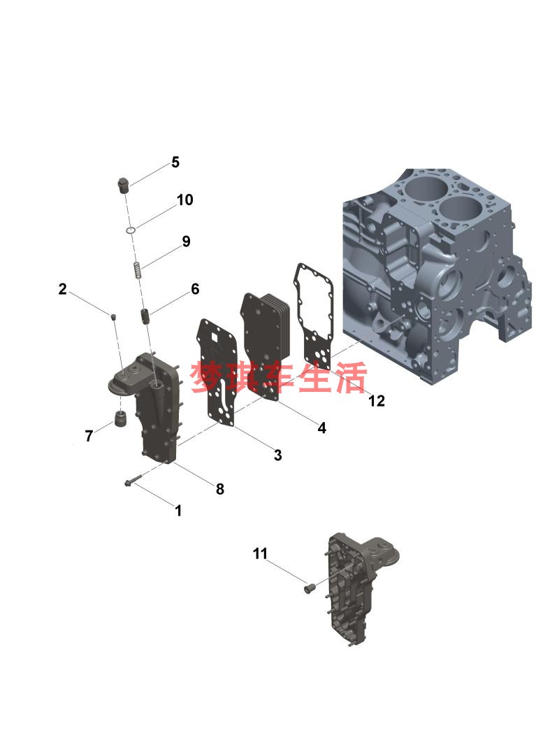 适用于广西康明斯发动机QSB7机油滤清器座密封垫G3864458 - 图2