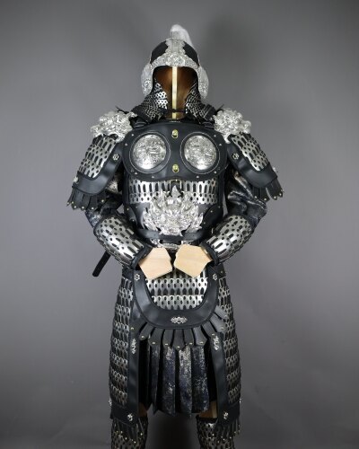 男款网红爆款明光铠不锈钢扎甲中国甲胄真人穿戴影视道具旅拍服饰 - 图0