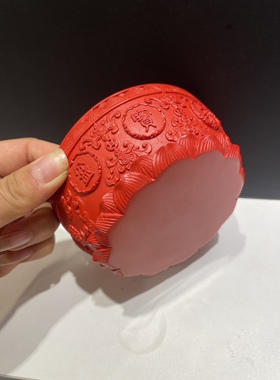 朱砂如意双鱼聚宝盆摆件家中办