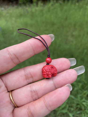 朱砂平安牌小象挂件七星剑挂饰算盘五路财神钱袋貔貅紫金砂手机链 - 图3