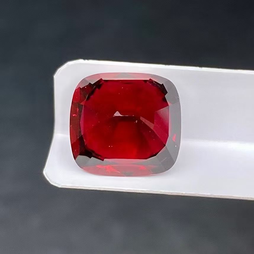 新货6.22克拉天然鸽血红碧玺戒面卢比来裸石方枕形颜色明亮彩笔 - 图0