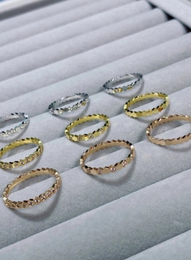 蜂巢戒指beedecnc纯银女叠戴