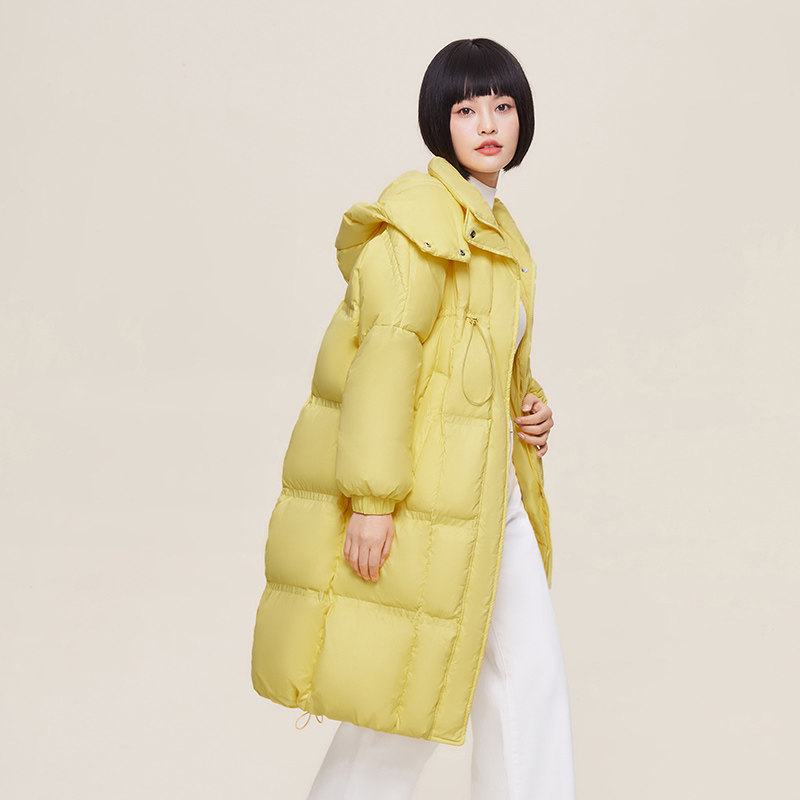 高梵 女式宽松加厚长款连帽羽绒服 双重优惠折后¥199包邮 2色可选