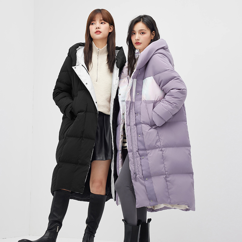 高梵女2021年新款长款过膝潮羽绒服 高梵羽绒服