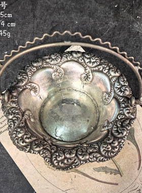 vintage欧洲中古镀银果盘杯子复古个性摆件INS北欧民宿装饰包邮