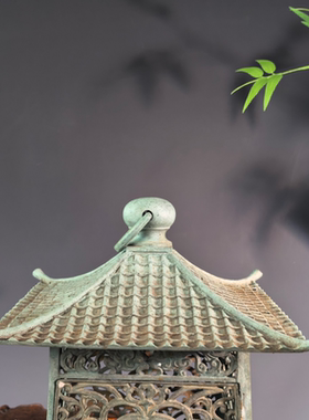 日本高冈铜器茶室灯笼铜制摆件