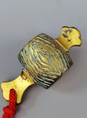 四代藏六造青涂金文房用具镇纸