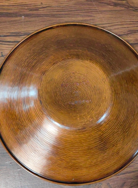 铜制果盘复古桌面日本名家摆件