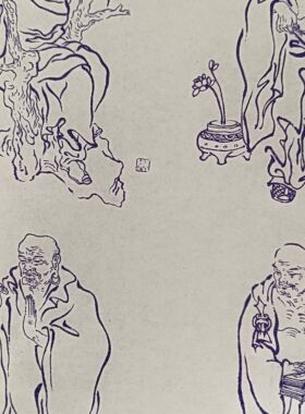 十八罗汉葫芦玉竹烙画烫画转印贴纸转印稿2张送一瓶十毫升转印油