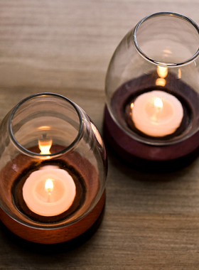 mx.made欧式玻璃防风烛台摆件