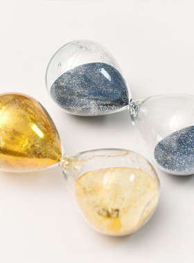 金银色玻璃沙漏计时器10/30分钟