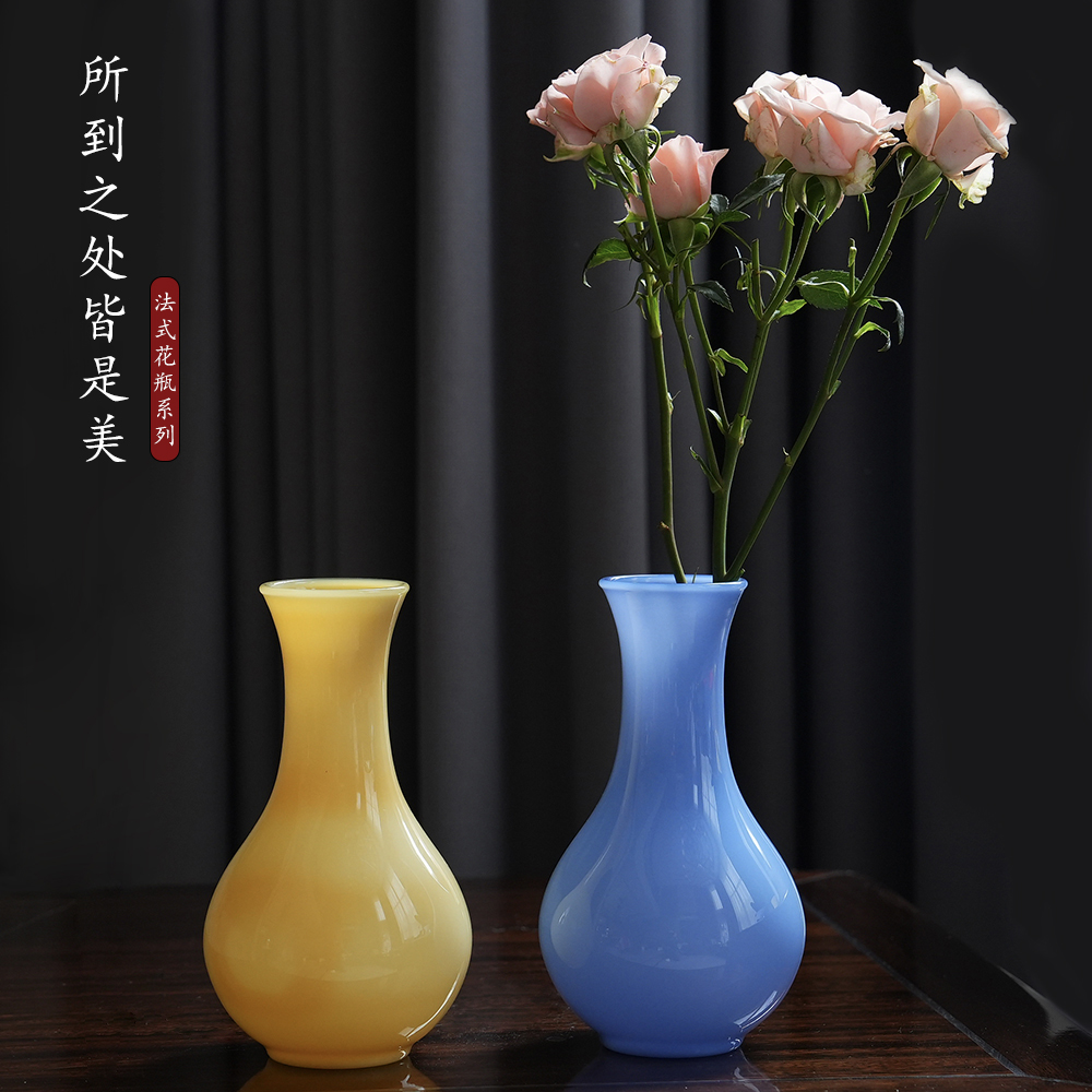 新中式玻璃花瓶中古高颜值法式干花水培插花器复古家居装饰摆件 - 图0
