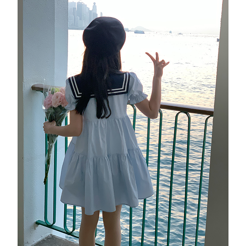 海盐芝士学院风海军领连衣裙学生日系甜美初恋长裙子东京岁时记JK