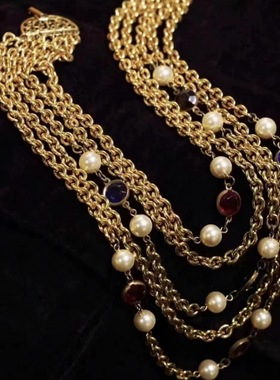 青岛中古【璀璨夺目】欧美重工珍珠多层项链 轻奢时尚百搭款