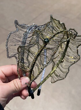 轻奢复古精致高级感重工编织水钻头箍发箍时尚气质款边发卡发饰品