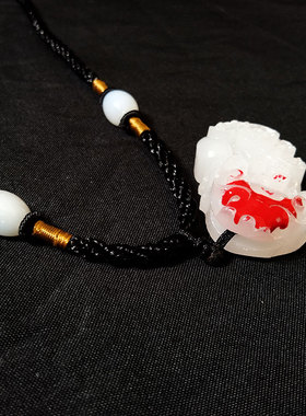 本命年玉吊坠天然阿富汗白玉貔貅吊坠男女情侣款项链貔貅玉吊坠