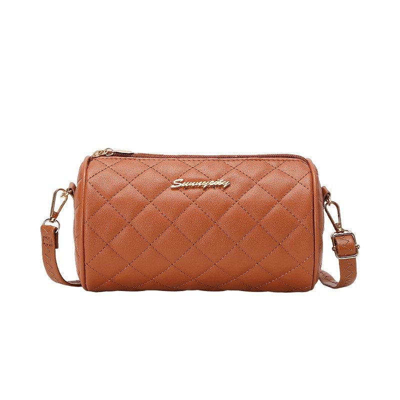 一件代发女士菱格绣线圆筒单肩零钱包2022秋冬韩版新款个性猪笼包,淘宝优惠券,粉丝福利购,淘宝优惠卷