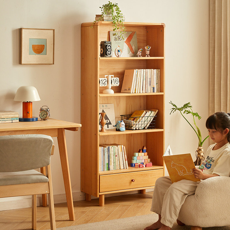 金多喜儿童书柜实木书架抽屉置物柜开放式客厅展示立柜收纳储物柜,淘宝优惠券,粉丝福利购,淘宝优惠卷