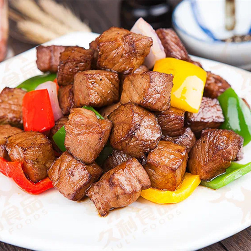 恒珑雪花牛仔粒30包*250g黑椒牛肉粒腌制半成品烧烤铁板牛肉粒 - 图0