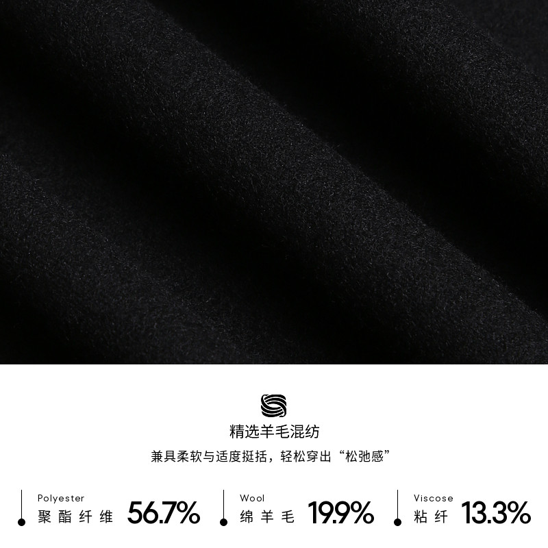 劲霸男装秋季新款男士中长款毛呢大衣连帽羊毛呢子外套|FFWE3311,淘宝优惠券,粉丝福利购,淘宝优惠卷