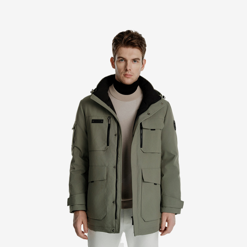 劲霸男装秋冬新款男士时尚加厚保暖工装中长款夹克羽绒服外套,淘宝优惠券,粉丝福利购,淘宝优惠卷