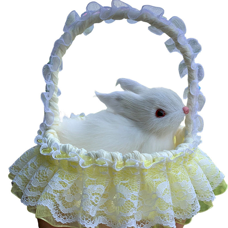 篮子里的小兔子仿真兔兔毛绒玩具迷你花篮儿童节日礼品玩偶送女孩,淘宝优惠券,粉丝福利购,淘宝优惠卷