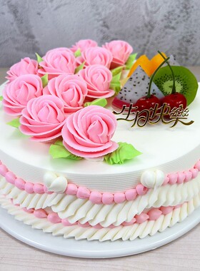 6 8 10寸先卓仿真韩式奶油鲜奶裱花网红生日蛋糕模型模具样品定制