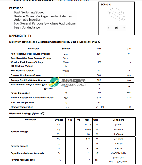 整【盘】贴片二极管1N4148W T4 SOD-123 1206 SOD523 323 0805 IN - 图3