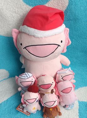 正版KARAMERU六角恐龙暴躁蝾螈神经猫搞笑企鹅毛绒公仔玩偶挂件