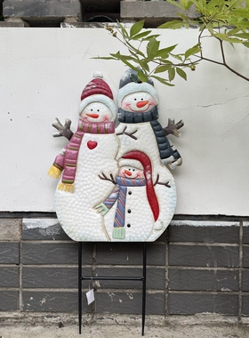 欧式乡村铁艺圣诞新年节日装饰插牌花园阳台室内户外店铺民宿装饰