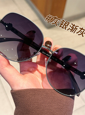 韩系奶咖色大框太阳镜女大脸显瘦高级感防紫外线防晒偏光墨镜