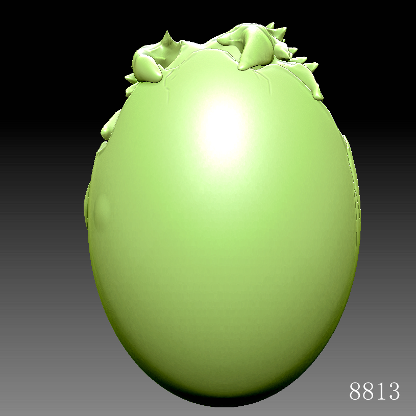 龙蛋编号8813圆雕图3d打印模型三维立体图stlobj格式雕刻图 - 图1