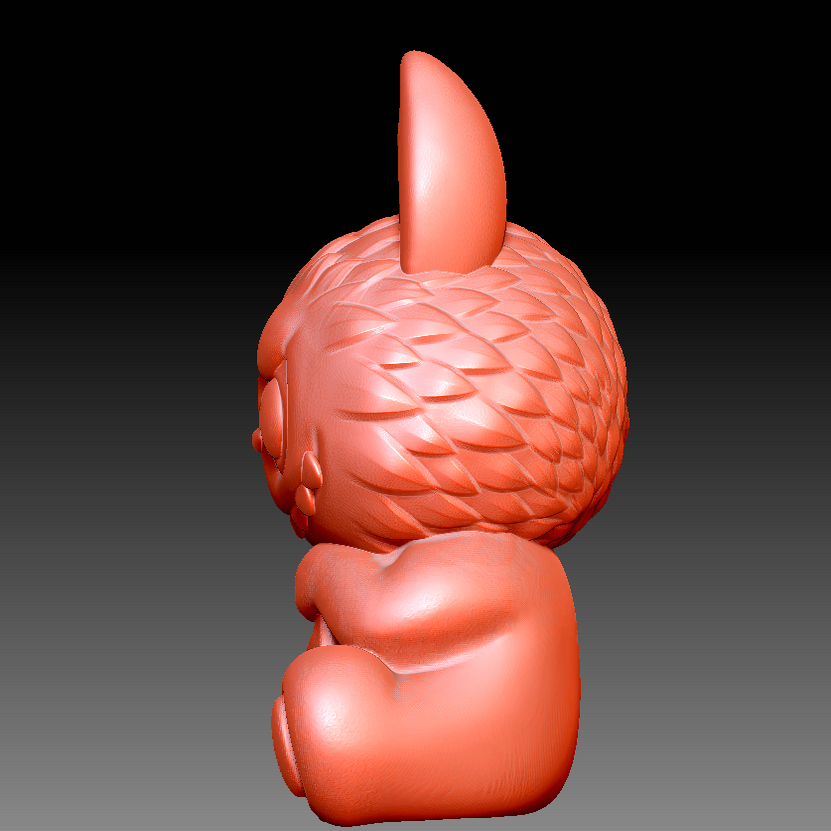 9153招财铜钱拉布布圆雕图雕刻机3D打印素材STL格式模型图OBJ精雕 - 图1