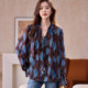 ເສື້ອ Chiffon ພິມ Boucherie V-tie