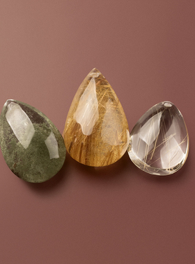 宫之词天然玛瑙手镯金发晶绿幽灵水晶原创复古礼物珠宝吊坠