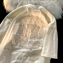 Allenins original national tide card short sleeve t-shirt male and female letter printed hip hop street loose lovers blouses summer