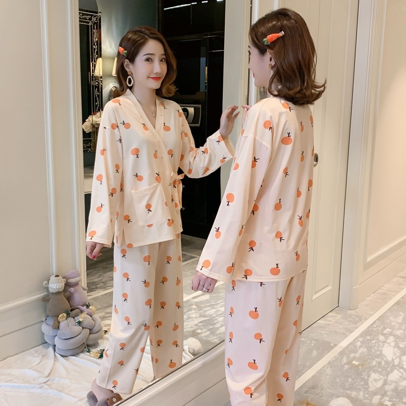 春秋季长袖和服甜美可爱柚子睡衣 萨妮服饰睡衣/家居服套装