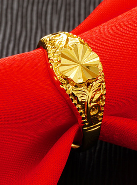 沙金戒指女士久不掉色小众甜美