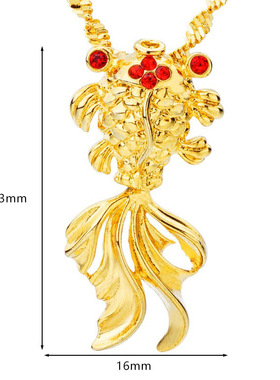 3D硬金仿真金沙金女款金鱼吊坠