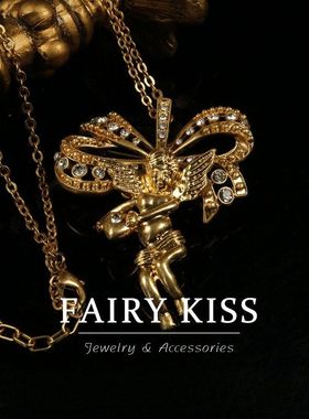 两用胸针镶钻镀饰品项链爱心中古