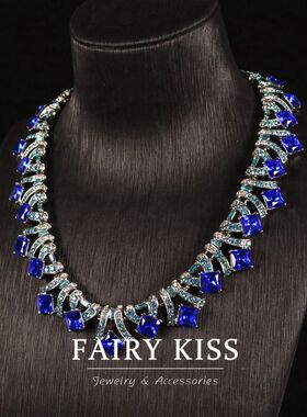 宫廷风精致水钻优雅个性设计轻奢高级感项链 青岛vintage中古饰品