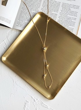 冷淡风白领极简小众设计师毛衣链