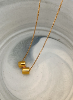 lucky金色cos风几何叠戴轻奢素链