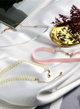 3条组ins网红欧美珍珠绒布粉色