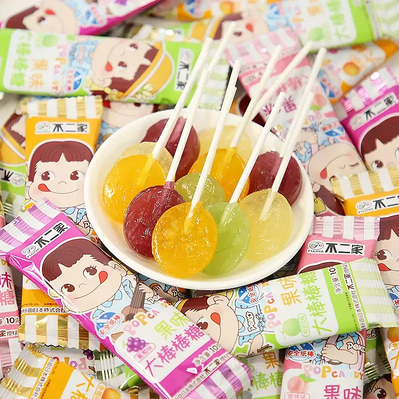 不二家大棒棒糖礼盒装水果牛奶味280g混合装28支每盒婚礼喜糖零食 - 图2