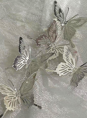 新款立体Kc银色长尾翼蝴蝶