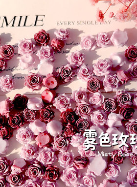 【扎染软花】ins风月季玫瑰山茶花大小混装diy手工美甲装饰配件