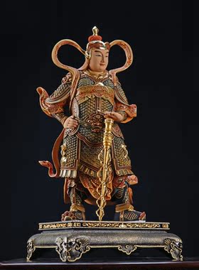 木雕佛像韦陀护法楼至佛韦驮寺庙佛堂供奉摆件工艺品高端定制